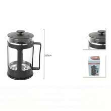 1 Stück hitzebeständige French-Press-Kaffeekanne aus Borosilikatglas, schwarzer Rahmen, Edelstahlfilter, Kaffeekanne und Teebereiter, verschiedene Größen, Handpresse für Zuhause, Büro, Camping, Küche, Kaffeezubehör - Verschiedenfarbig - Übersicht 9