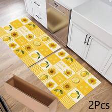 1件裝寵物向日葵印花排水墊/吸水墊/乾燥墊 咖啡機餐具乾燥墊－吸水聚酯纖維桌面保護墊，附橡膠防滑背底，適用廚房檯面裝飾、居家吧檯與餐桌餐墊 - 彩色 - 查看 5
