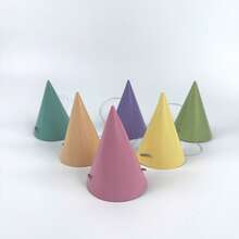 6/12pcs Macaron Solid Color Mini Hats, Pet Party Hats, Cute Paper Party Hats, Flat Shipping, Easy To Assemble, Christmas, Halloween - One Size Fits All - View 4