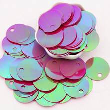 Large 30mm PVC Flat Round Sequins, 3cm Holographic Laser Colorful Confetti For Crafts, Belly Dance Costumes, Wedding Accessories, 20g, 60pcs - Multicolor - View 46