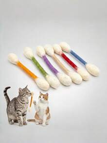 6 pezzi Bacchetta interattiva per gatti, giocattoli per gatti, 6 colori, adatti per alleviare la noia in casa, corda masticabile durevole per la cura dentale, grande palla da calcio per gatti, giocattolo interattivo, accessori regalo - Multicolore - Visualizzare 4