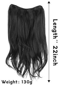 Tóc giả dài thẳng hình chữ V vô hình 22 inch/55cm dành cho nữ, kèm phần tóc nối dài xoăn, kẹp tích hợp giúp tạo vẻ ngoài tự nhiên. - Black-brown - Xem 5