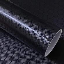 1pc Multi-Functional Black Forged Carbon Fiber Car Wrap Film, Hexagonal Honeycomb Pattern, New Car Color Change Sticker Film, Suitable For Car Interior And Exterior, Personalized Self-Adhesive, High Quality And Durable, Home Indoor Cabinet Sticker, Furniture Renovation, Wardrobe Door Sticker, Wall Sticker Film, Desktop Moisture-Proof And Waterproof Self-Adhesive Kitchen Oil-Proof Sticker, Home Sticker Film - one-size - View 2