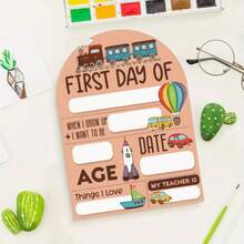 1件不對稱造型木製返校紀念牌,可客製化開學日期與校徽資訊,返校季校園場景裝飾,多功能桌面展示木製飾牌,送給老師與學生的創意返校紀念禮物 - J - 查看 4