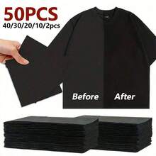 50/40/30/20/10/2pcs Color Enhancing Sheets, Deep Black Tone, Non-Woven Fabric Material, Restore Faded Clothes, Enhance Color Saturation And Add Soft Luster, Simply And Effectively Restore Clothes To Like-New Condition - Black - View 1