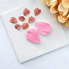 2PCS, Petal Flower Silicone Mold | Embossed Mold | Polymer Clay Mold | Jewelry Making | Clay Tools - Pink - View 4