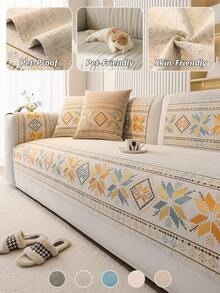 1 buah Sarung Sofa Jacquard Boho, Anti Hewan Peliharaan, Anti Gores, Ramah Kulit, Dapat Dicuci - MultiWarna - View 1