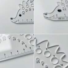 Hedgehog Shaped Knitting Needle Gauge, Transparent Acrylic Crochet Hook Size Measuring Tool, With Scale, Suitable For 2.0mm To 10.0mm Needle Range, Used For Knitting And Yarn Crafts, - A - View 2