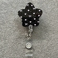 1件/2件裝 壓克力星星可伸縮旋轉識別證捲軸鑰匙圈 ID卡套，適合醫生護士使用 - A - 查看 3