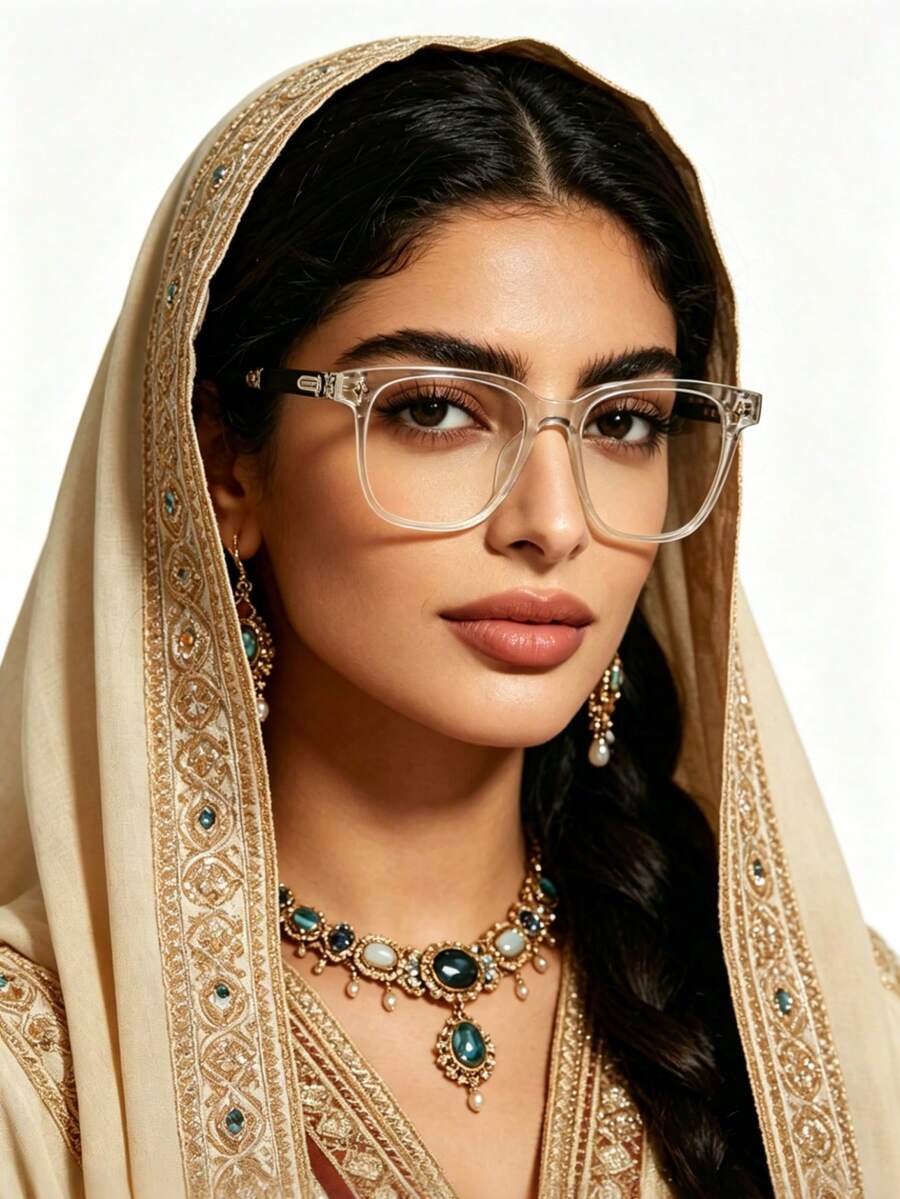 1 Pair Of Fashionable Retro Luxury High-End Unisex Glasses, TR Material, Translucent, Suitable For Indoor TV Watching, Gaming, Computer Use - Multicolor - View 1