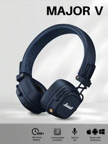 Marshall Major V Over-Ear Wireless Headphones, 100-Hour Battery Life, Bluetooth 5.2, Upgraded Classic Rock Design, Foldable, Memory Foam Ear Cushions, Wired/Wireless Dual Mode, Multi-Point Connection, Suitable For Travel, Commuting, Music - View 13
