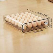 Multifunctional Large Capacity Egg Storage Box, Drawer-Style Plastic Egg Holder, Kitchen And Refrigerator Airtight Fresh-Keeping Container - Multicolor - View 2