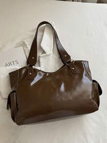 Vintage Large Capacity Handbag For Women, New Popular Minimalist Commuter Shoulder Tote Bag - Brown - View 6