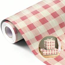 Minimalist Classic Style 2-Piece Mixed Color Square Coated Paper Plaid Print, With Textured Stripe Details, Decorative Gift Wrapping Paper Roll Set, Suitable For Birthday, Wedding, All Holidays And Year-Round Gift Box & Bouquet Wrapping - Plaid - View 11