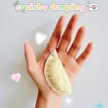 1 Set Creative Realistic Dumpling Shaped Soft Squishy Toy, Slow Rebound Squeezable Stress Relief, Suitable For Hand Exercise Ball, Anxiety Relief, ADHD And Autism Sensory Play, Suitable For Adult Women Toys, Student Gifts, Party Favors, Bag Charms, Christmas, Halloween And Birthday Gifts And Other Occasions. - Multicolor - View 4