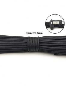 1/2/3/4/5/6mm Diameter Paracord, Multi-Function Outdoor Rope, Handmade DIY Braiding Rope, Bracelet Jewelry Making Hanging Rope, Suitable For Outdoor Camping, Hiking, Pet Leash Dog Rope Dog Collar Rope - Black - View 16