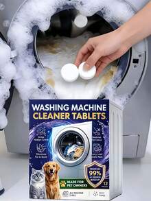 工業級洗衣機清潔錠 | 深層拋光、去除污漬與異味、滾筒護理、延長使用壽命、長效保護、方便使用，適用於前置式與上置式洗衣機深層清潔，有效去除水垢與異味，快速發泡，長效清新，含檸檬香氣。洗衣機清潔劑，隨機發貨新舊款。 - 固體 - 查看 2