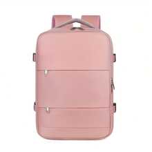 Men's Backpack, Solid Black Minimalist Business Daypack, Multi-Layer Laptop Compartment, For Office Business Trip Daily Commute - Multicolor - View 11