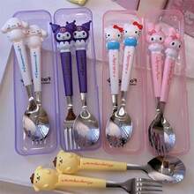 3件組 Sanrio Hello Kitty 卡通可愛 Kuromi 新款筷子湯匙叉子套組，餐具，可愛 My Melody 和 Cinnamoroll 學習餐具，筷子，適合居家用餐、野餐、學習筷子，筷子、湯匙、叉子，完美禮物，生日禮物，開學季 - 彩色 - 查看 11