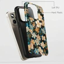 Versand aus europäischem Lager Retro Blumen 2 IN 1 Film Schalen Handyhülle für Samsung S25 S24 S23 S22 S21 Plus Ultra S25 Edge S20 FE A56 A16 15 26 36 Cover AJJA - FL001 - Übersicht 3
