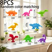 Children's Soft Rubber Dinosaur Suction Cup Puzzle Toys, Bathtub Games, Refrigerator Toys, Window Toys, Perfect Gift For Boys And Girls. 8pcs/16pcs/20pcs/32pcs/40pcs/68pcs/Set Dinosaur Suction Cup Toys - Random Color Matching - Multicolor - View 5