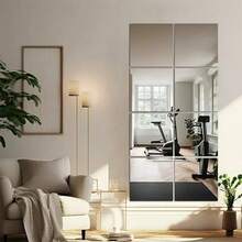 Classic Frameless Wall Mirror Tiles, Shatter-Resistant Adhesive Wall Mirror - Multicolor - View 2