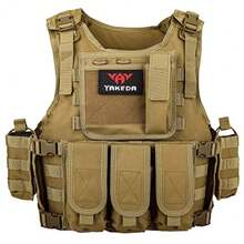 Tactical Airsoft Vest For Men - Tan - View 3