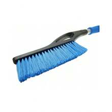 60cm Blue Plastic Snow Shovel With Brush, Ice Scraper For Car Windshield Defrosting - B - View 2