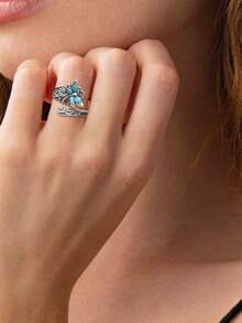 1pc Vintage Ring, Suitable For Women, Suitable For Wedding, Engagement, Anniversary Party, Valentine's Day Gift - 1# - View 3