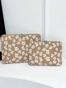 Jacquard Minimalist Luxury Multi-Size Laptop Tablet Storage Bag Computer Case - Khaki - View 4