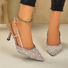 Women Heeled Sandals - Apricot - View 1