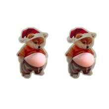 3D Sticker 1pc/2pcs/5pcs Creative Fried Chicken Sticker Shiba Inu Sticker Belly Puppy Sticker Belly Dog Collectible Printed Sticker Scrapbook Decoration - Red - View 6