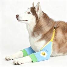Dog Elbow & Leg Protectors, Anti-Abrasion & Anti-Scuff Front Leg Protective Sleeves For Pets, Adjustable Strap Knee Pads To Relieve Joint Wear During Walks - Blue - View 1