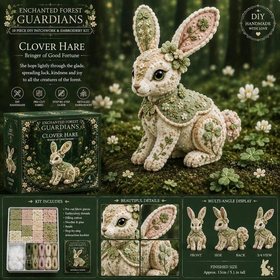 3D刺蝟手繡套件，預剪布料，適合放鬆與主題房間裝飾 - 彩色 - 查看 1