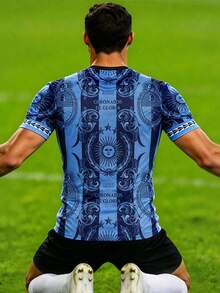 Argentina Men's & Youth Football Jersey, South American Round Neck Design Comfortable Top, Suitable For Match, Daily Wear, Gift Sports Fall - Blue - View 9