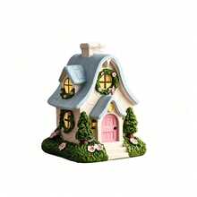 1pc 2D Flat Printed Non-3D Decorative Creative House-Shaped Aromatherapy Burner With Tweezers, No Fragrance Beads, House Design, Suitable For Home Decor, Bedroom, Living Room, Office - 1PC - View 4