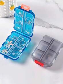 1pc Travel Pill Box, Portable Storage Container With Sealed Compartment Design, PP Plastic Material, Suitable For Car, International Travel And Various Occasions, Convenient For Organizing Medications - View 6
