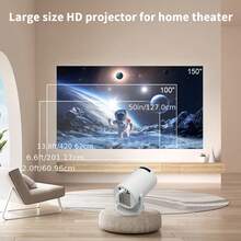 便攜式 4K 智慧投影機,支援 WiFi 與無線 5.0,內建作業系統,180° 可旋轉螢幕搭配立體音效,輕巧設計適合家庭劇院、遊戲娛樂與戶外電影觀賞,相容手機/電視支架/筆電/超高清顯示 - 查看 7