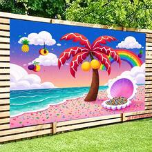 2D Flat Banner, 1pc - Candy Beach Adventure, - Banner Backdrop, Suitable For Decoration, Events, Photography Scenes - View 8