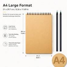 2 Tubes Of Black Colored Pencils + 1 Yellow Sketchbook (A4/A5/A6/16K), Suitable For Students And Adults To Draw And Sketch. - Sketchbook - View 15