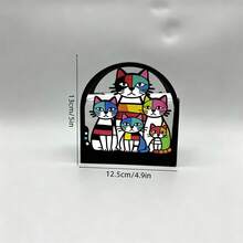 Colorful Cat Family Metal Napkin Holder, Vertical Tabletop Paper Towel Holder For Restaurant, Kitchen Dining Table Cartoon Animal Napkin Dispenser - View 7