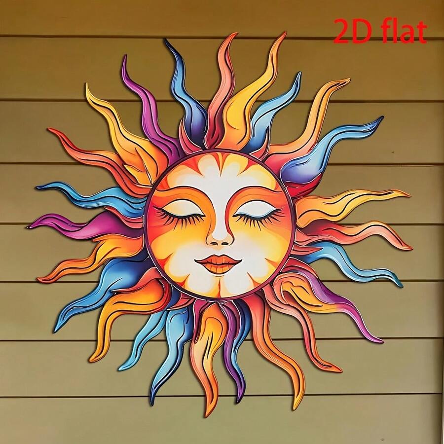 1 Stück bunte Acryl Wanddekoration, dekoratives Schild im Boho-Stil für den Garten, 2D flache Outdoor-Wanddekoration, geeignet für Zuhause, Innenbereich, Schlafzimmer, Außenbereich, Wohnzimmer, Garten, Bürodekoration, ganzjähriges Themen-Dekor, perfektes Einweihungsgeschenk - Mehrere Stile - Übersicht 1