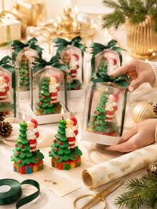 1pc Christmas Tree & Santa Claus Gift-Giving 3D Candle Silicone Mold, Suitable For DIY Aromatherapy Candles, Plaster Crafts And Resin Art - Soft And Reusable, Perfect As Holiday Gift And Entryway Decor - Silicone Mold - Mini Santa Claus Christmas Tree Candle Mold - View 10