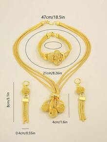 4pcs/Set Fashionable Retro Minimalist Personalized European And American Women's Party Outfit (Accessories Randomly Placed) - Yellow Gold - View 12