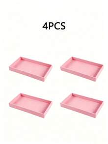 6/1 pieza Bandeja de almacenamiento de joyas de terciopelo Estilo cajón Caja de almacenamiento Caja de anillos Organizador de joyas apilable de gran capacidad con diseño de compartimentos Adecuado para aretes, collares, pulseras, anillos, diademas, bolsas Estante de exhibición de joyas Organizador de bolsa de maquillaje - Multicolor - Ver 12