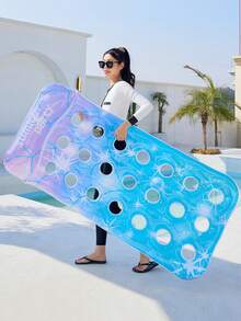 2 Pcs Inflatable Floating Raft, Sequin Starry Sky Adult Floating Lounge, Portable Floating Swimming Bed, Includes Inflatable Equipment (Random Color And Model) - Inflatable Flotation Device - View 7
