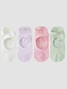 1/2/4/6/8 Pairs Breathable Mesh Yoga Pilates Non-Slip Socks, Ankle Socks For Women, Pure Cotton Sports Boat Socks - Multicolor - View 43