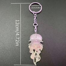 3pcs/Random Color/Dynamic Sparkling Jellyfish Keychain/Glow-In-The-Dark Jellyfish Needs To Absorb UV Rays During The Day To Emit Light At Night/Ocean Element Bag Charm/2D/Multi-Color Optional/Suitable For Keychain Pendant, Bag Decoration, Gift Packaging Decoration - View 3