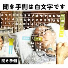 言語障害 介護用50音 介護用 a3 サイズ(42×30cm) ラミネート加工 コミュニケーションシート あいうえお表 ひらがな (折りたたみ式) - スケルトン,アクリル - チェックする 4