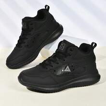 Black High Top Non Slip Chef Shoes, Waterproof Wear Resistant Kitchen Work Footwear, Lightweight Comfort Casual Sneakers - Black - View 10